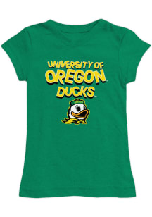 Vive La Fete Oregon Ducks Toddler Girls Green Lexie Short Sleeve T-Shirt
