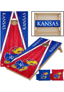 Kansas Jayhawks 2x3 Weathered Cornhole Board Set Tailgate Game