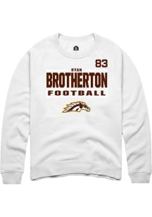 Ryan Brotherton Western Michigan Broncos Mens White Football NIL Stacked Box Player Crew