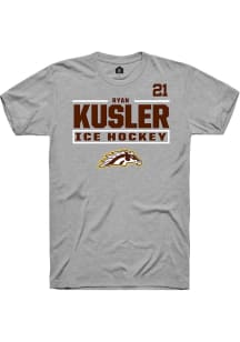 Ryan Kusler Western Michigan Broncos Grey NIL Stacked Box Short Sleeve Player T Shirt