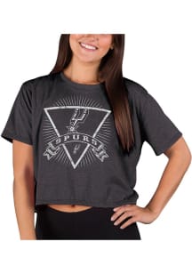 Concepts Sport San Antonio Spurs Womens Charcoal Quest Short Sleeve T-Shirt
