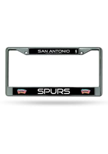 San Antonio Spurs Decal Chrome License Plate Frame - Silver