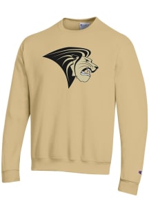 Champion Lindenwood Lions Mens Gold Primary Logo Powerblend Long Sleeve Crew Sweatshirt