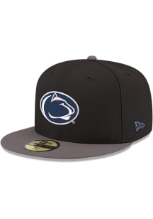 New Era Penn State Nittany Lions Mens Black Black Graphite Color Pop GCP 59FIFTY Fitted Hat
