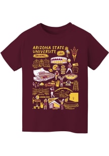 Vive La Fete Arizona State Sun Devils Youth Maroon Impressions Short Sleeve T-Shirt