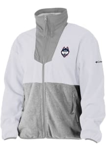 Columbia UConn Huskies Womens White Sequoia Light Weight Jacket