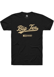 Rally Big Ten Black Script Design Short Sleeve T Shirt