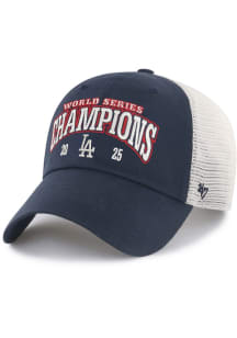 47 Los Angeles Dodgers 2025 World Series Champions Mesh Clean Up Adjustable Hat - Navy Blue