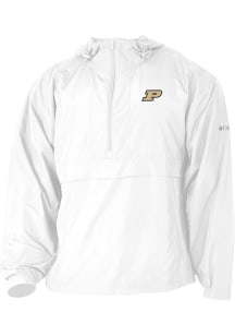 Columbia Purdue Boilermakers Mens White Heat Seal Prodigy Long Sleeve Qtr Zip Pullover