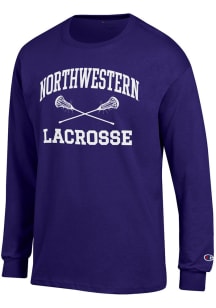 Champion Northwestern Wildcats Purple Lacrosse Icon Jersey Long Sleeve T Shirt