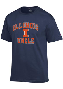 Champion Illinois Fighting Illini Navy Blue Number One Uncle Short Sleeve T Shirt