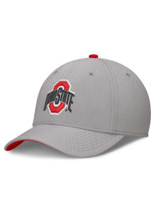 Nike Ohio State Buckeyes Mens Grey Campus Swooshflex Flex Hat