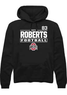 Nate Roberts  Rally Ohio State Buckeyes Mens Black Football NIL Stacked Box Long Sleeve Hoodie