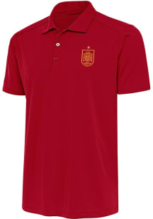 Antigua Spain National Team Mens Red Statement Short Sleeve Polo