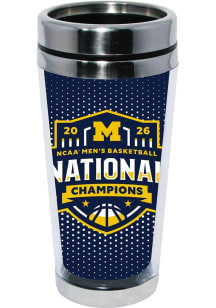 Michigan Wolverines MBB National Champs 2026 16oz Tumbler w/Insert Tumbler - Navy Blue