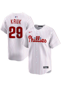 John Kruk Nike Philadelphia Phillies Mens White Home Limited Baseball Jersey