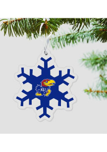 Kansas Jayhawks Snowflake Ornament - Blue
