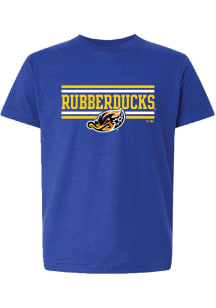 Summit Sportswear Akron RubberDucks Youth Blue Double Bar Short Sleeve T-Shirt
