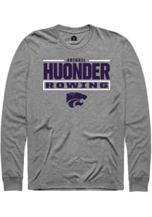 Abigail Huonder K-State Wildcats Graphite NIL Stacked Box Long Sleeve Player T Shirt