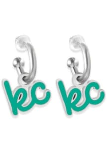 Kansas City EB & Co Script Initial Huggie Hoop Womens Earrings