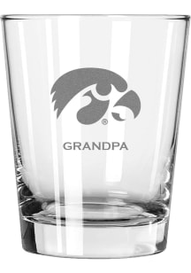 Iowa Hawkeyes Grandpa 15oz Rock Glass - White