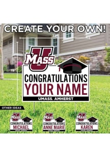 Massachusetts Minutemen Custom Grad Yard Sign - White