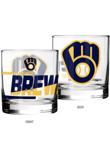 Milwaukee Brewers Bold 11 OZ Rock Glass - White