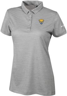 Columbia Pitt Panthers Womens Grey Heat Seal Set II Short Sleeve Polo Shirt
