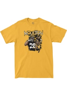 Kamari Moulton Iowa Hawkeyes Gold Football Graffiti Short Sleeve Player T Shirt