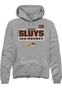 Jamison Sluys Western Michigan Broncos Mens Grey NIL Stacked Box Player Hood