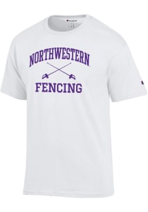 Champion Northwestern Wildcats White Fencing Icon Jersey Short Sleeve T Shirt