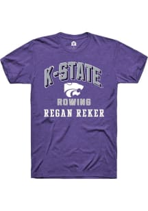 Regan Reker K-State Wildcats Purple NIL Arch Logo Short Sleeve Player T Shirt