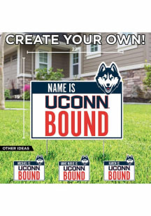 UConn Huskies Personalized School Bound Yard Sign - White