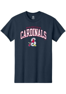 Summit Sportswear Springfield Cardinals Navy Blue Arch Mascot Short Sleeve T Shirt