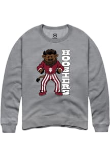 Summit Sportswear Indiana Hoosiers Mens Grey Hoosier The Bison Long Sleeve Crew Sweatshirt