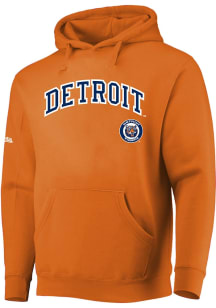 Detroit Tigers Mens Orange Primary Logo Long Sleeve Hoodie
