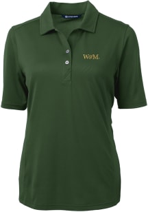 Cutter and Buck William & Mary Tribe Womens Green Virtue Eco Pique Short Sleeve Polo Shirt