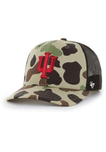 47 Indiana Hoosiers Carhart Duck Camo Trucker Adjustable Hat - Green