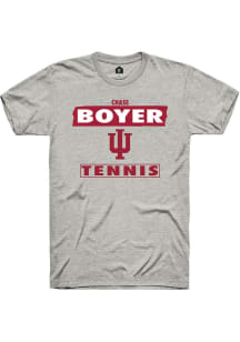 Chase Boyer Indiana Hoosiers Ash NIL Striped Short Sleeve Player T Shirt