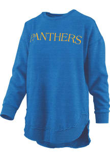 Pressbox Pitt Panthers Womens Blue Melange Poncho Crew Sweatshirt