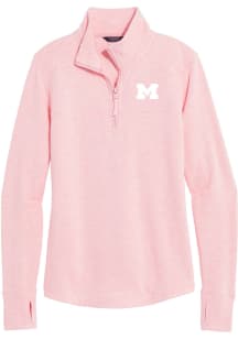 Vineyard Vines Michigan Wolverines Womens Pink Dreamcloth Shep Shirt Qtr Zip
