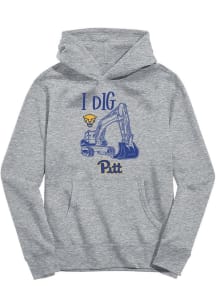 Vive La Fete Pitt Panthers Youth Grey Excavator Long Sleeve Hoodie