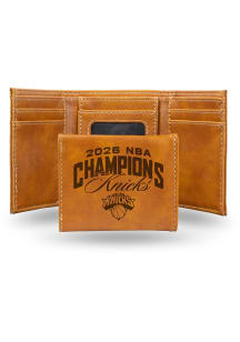 New York Knicks 2026 NBA Finals Champions Laser Engraved Mens Trifold Wallet