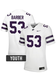 Lamarcus Barber K-State Wildcats Youth White Nike NIL Name And Number Football Jersey
