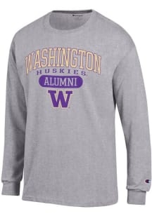 Champion Washington Huskies Grey Pill Alumni Jersey Long Sleeve T Shirt