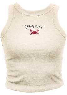 Where I’m From Maryland Womens Oatmeal Embroidered flag Tank Top