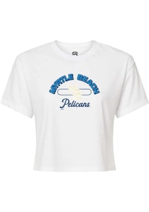 Summit Sportswear Myrtle Beach Pelicans White Vintage Arch Script Short Sleeve T Shirt