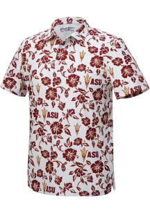 Reyn Spooner Arizona State Sun Devils Mens White Pua Performance Short Sleeve Polo