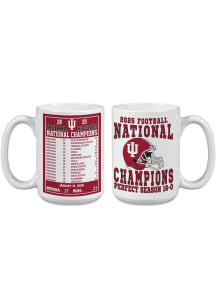 Indiana Hoosiers 15oz Scoreboard 2025 Nat Champ Perfect Season Mug Ceramic Mug - White