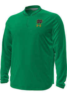 Under Armour Notre Dame Fighting Irish Mens Kelly Green Motivate Woven Long Sleeve Qtr Zip Pullove..